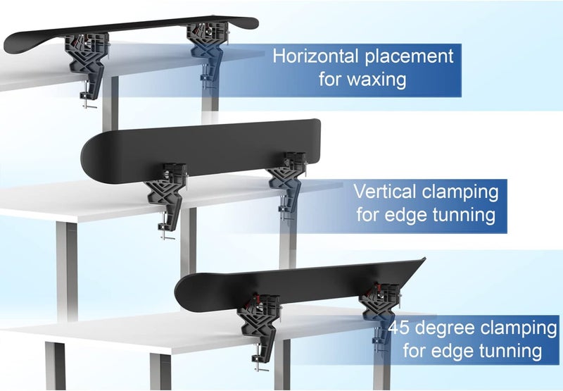 IGOSKI Ski and Snowboard Vice, No-Slip Vise Grips, Upgrade Adjustable Tuning and Waxing Ski Vice with Horizontal and Vertical Working Positions, Secure Board Grip Center Arm - Image 4
